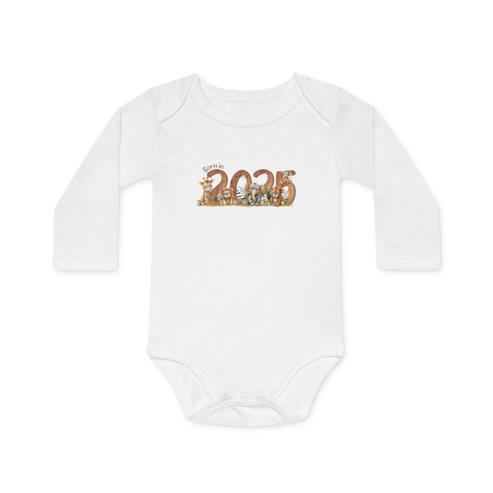 Body Bebelusi, Nascut in 2025, alb, marimea 68, tematica Jungle [2]