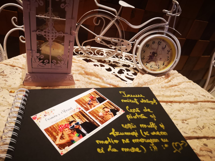 Set Album foto / GuestBook pentru nunta, MODEL 3, personalizabil, A4 landscape, pix si dubluadeziv inclus, 3 piese, accesoriu nunta [2]