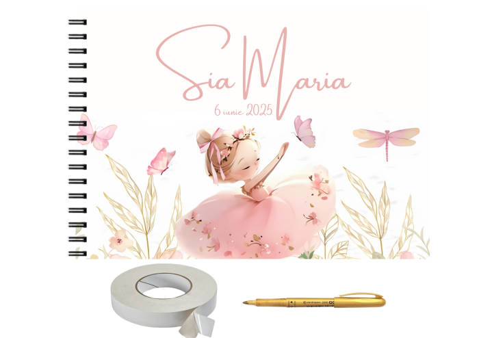 Set album foto pentru nunta, tematica TELEGRAM/ziar, GuestBook, pix si dubluadeziv inclus, Format A4 landscape, 25 file [5]