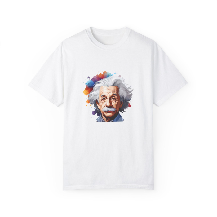 Tricou Albert Einstein, pentru pasionati fizica, barbati, alb [2]
