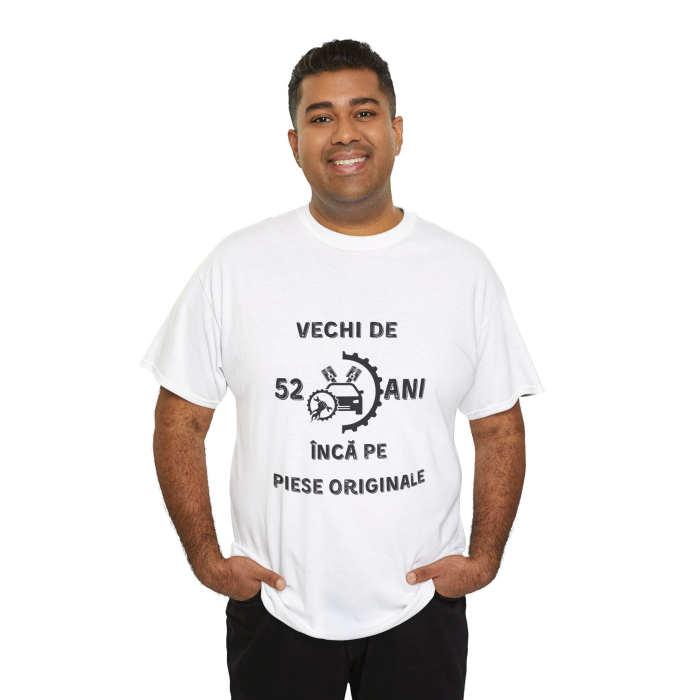 Tricou personalizat barbati, negru, 52 ani si inca pe piese originale pentru aniversare [2]