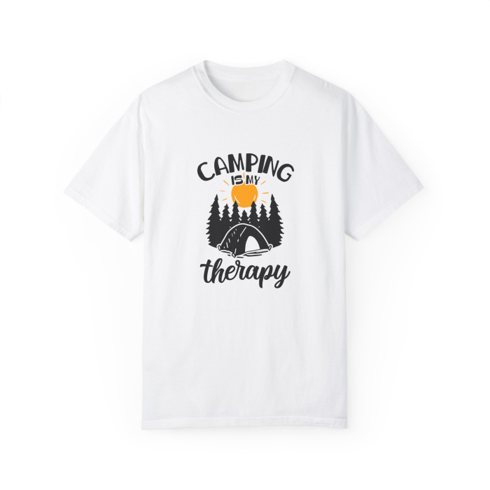 Tricou personalizat Camping Therapy, pentru iubitorii de natura, barbati, alb [2]