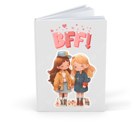 Agende Personalizate - Agenda/Jurnal pentru copii, 100 file, foaie alba, BFF (cele mai bune prietene)