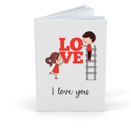 Agende Personalizate - Agenda/Jurnal pentru EA, Ziua indragostitilor, cu mesaj I LOVE You, alba, 100 de file albe