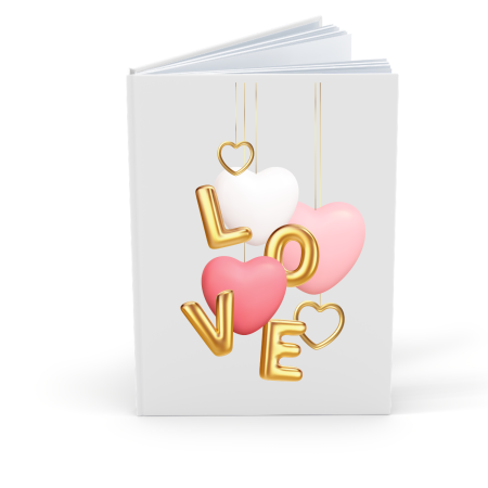 Agende Personalizate - Agenda/Jurnal pentru EA, Ziua indragostitilor, cu mesaj LOVE, alba, A5, 100 de file albe
