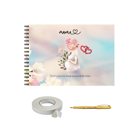 Guestbook/Album Foto - Album Foto/ Caiet memorii pentru MAMA, 25 de pagini, A4 landscape, accesoriu nunta