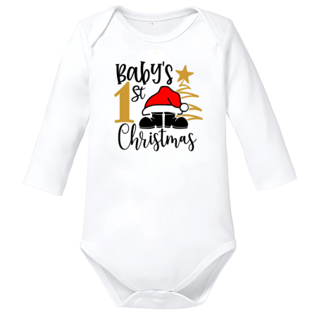 Body-uri Bebelusi - Body 100% bumbac Crăciun bebeluși alb marimea 62
