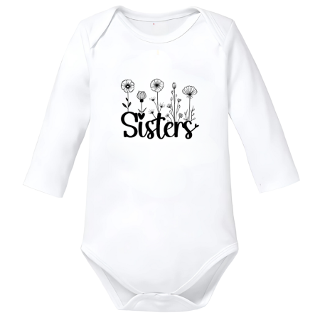 Body-uri Bebelusi - Body bebe alb big sister surori mesaj amuzant bumbac marimea 74
