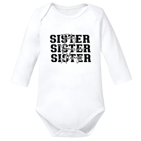 Body-uri Bebelusi - Body bebe alb big sister surori mesaj haios bumbac marimea 74