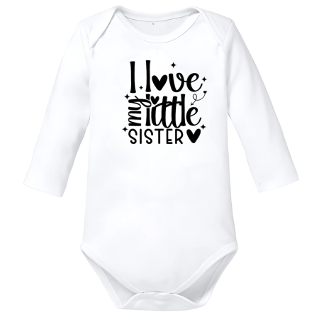 Body-uri Bebelusi - Body bebe alb big sister surori mesaj haios bumbac marimea 74