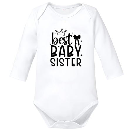 Body-uri Bebelusi - Body bebe alb bumbac big sister surori cadou amuzant marimea 74
