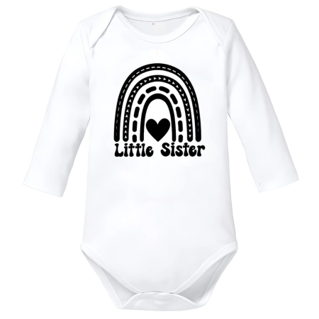 Body-uri Bebelusi - Body bebe alb bumbac big sister surori mesaj amuzant marimea 74