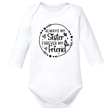 Body-uri Bebelusi - Body bebe alb bumbac big sister surori text amuzant marimea 74