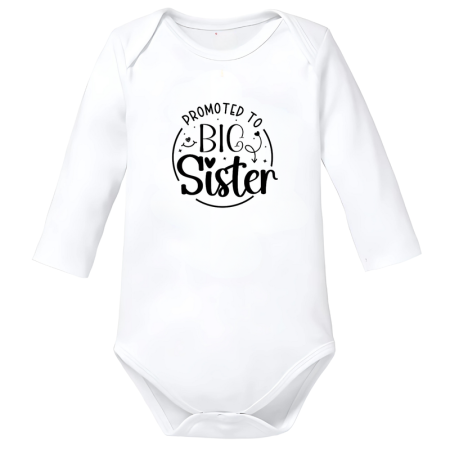 Body-uri Bebelusi - Body bebe big sister surori gluma funny alb bumbac marimea 74