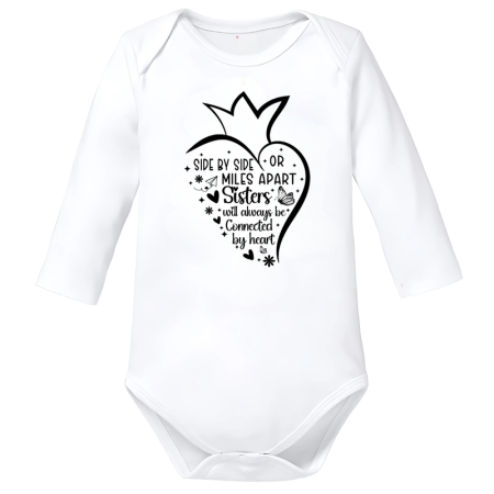 Body-uri Bebelusi - Body bebe big sister surori mesaj haios alb bumbac marimea 74