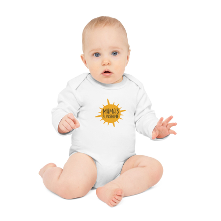 Body-uri Bebelusi - Body Bebelusi, alb, Nou Nascut, fete/baieti, cu mesaj amuzant, marimea 68, Mama Sunshine