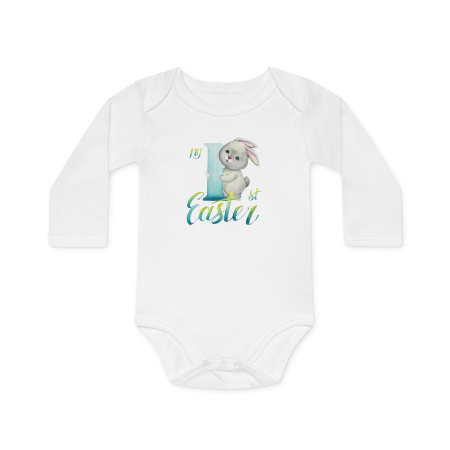 Body-uri Bebelusi - Body Bebelusi, alb, Primul meu Paste, baieti, tematica First Easter, marimea 86
