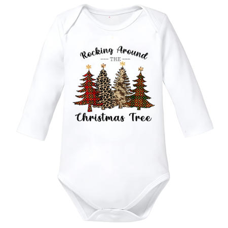 Body-uri Bebelusi - Body bumbac Crăciun Merry Christmas copil alb marimea 74