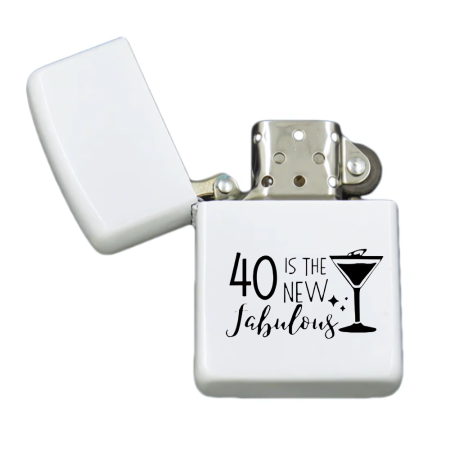Brichete Personalizate - Brigheta personalizata pentru aniversare 40 ani, zi de nastere, alba, cutie inox