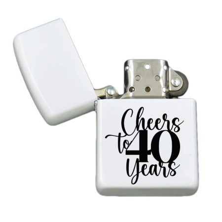 Brichete Personalizate - Brigheta personalizata pentru aniversare 40 ani zi de nastere, alba, cutie inox