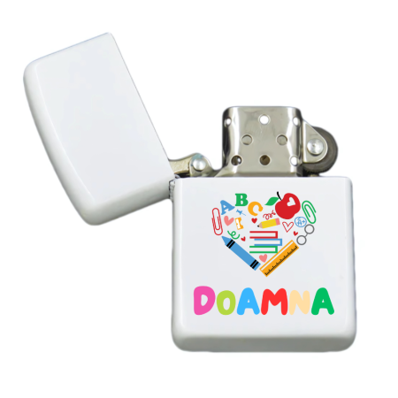 Brichete Personalizate - Brigheta personalizata pentru Cea mai buna invatatoare/educatoare, alba, cutie inox