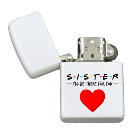 Brichete Personalizate - Brigheta personalizata pentru cea mai buna sora cu mesaj amuzant, alba, cutie inox