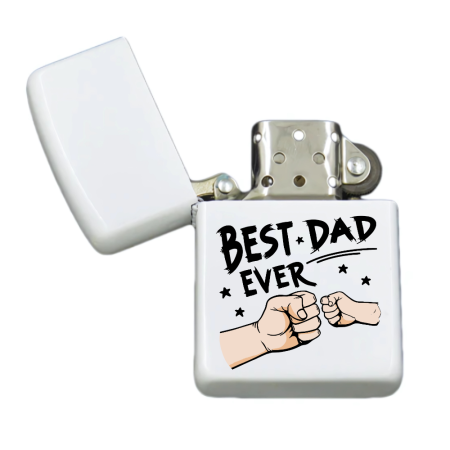 Brichete Personalizate - Brigheta personalizata pentru Cel mai bun tata (1 copil), alba, cutie inox