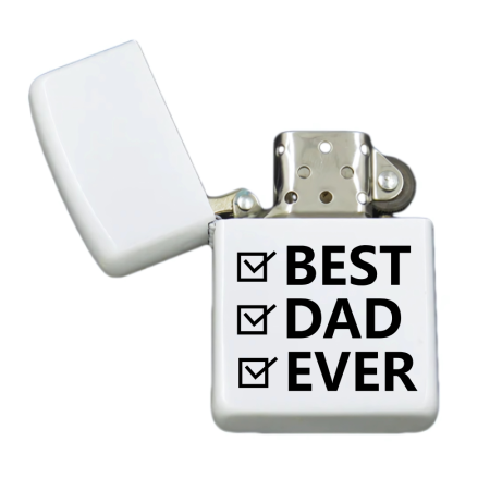 Brichete Personalizate - Brigheta personalizata pentru Cel mai bun tata, alba, cutie inox