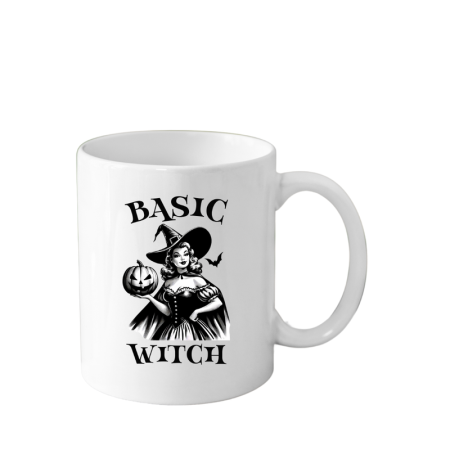 Idei de Cadouri - Cana alba 330 ml Halloween cu mesaj Happy Halloween