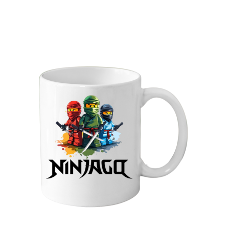 Cani Personalizate - Cana din ceramica haioasa, 330 ml, alba, Lego NinjaGO