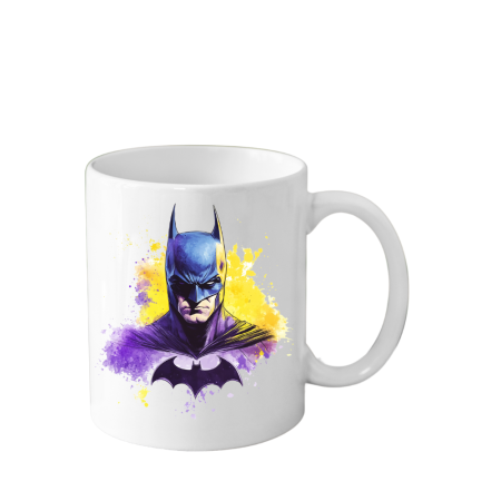 Cani Personalizate - Cana din ceramica haioasa, 330 ml, alba, pentru pasionatii de desene animate, SuperEroi Marvel, Batman