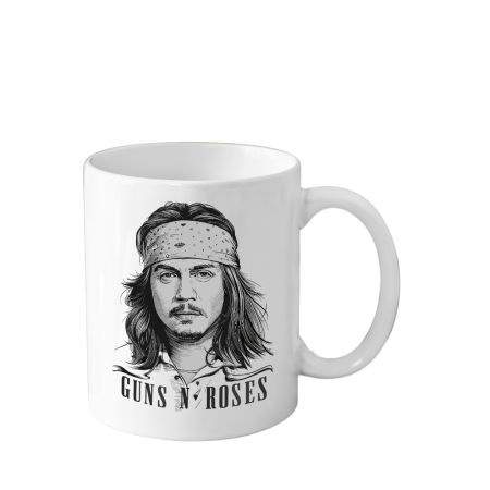 Cani Personalizate - Cana din ceramica haioasa, 330 ml, alba, pentru pasionatii de muzica, Guns N' Roses