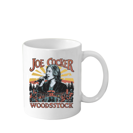 Cani Personalizate - Cana din ceramica haioasa, 330 ml, alba, pentru pasionatii de muzica, Joe Cocker