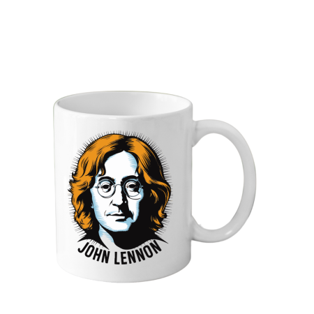 Cani Personalizate - Cana din ceramica haioasa, 330 ml, alba, pentru pasionatii de muzica, John Lennon 2