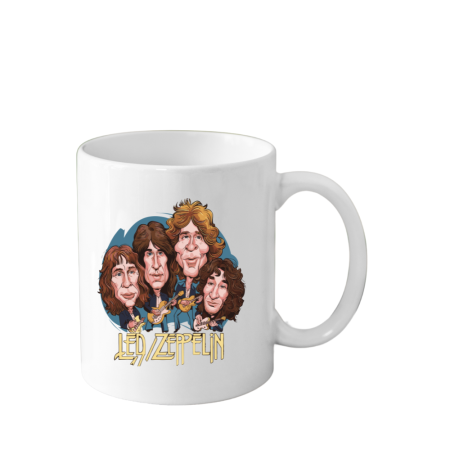 Cani Personalizate - Cana din ceramica haioasa, 330 ml, alba, pentru pasionatii de muzica, Led Zeppelin 2