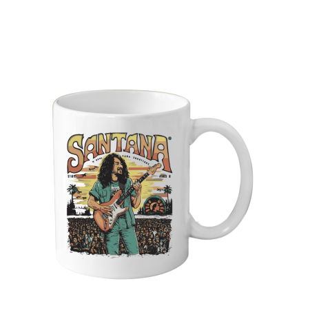 Cani Personalizate - Cana din ceramica haioasa, 330 ml, alba, pentru pasionatii de muzica, SANTANA