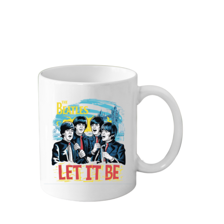 Cani Personalizate - Cana din ceramica haioasa, 330 ml, alba, pentru pasionatii de muzica, The Beatles 4