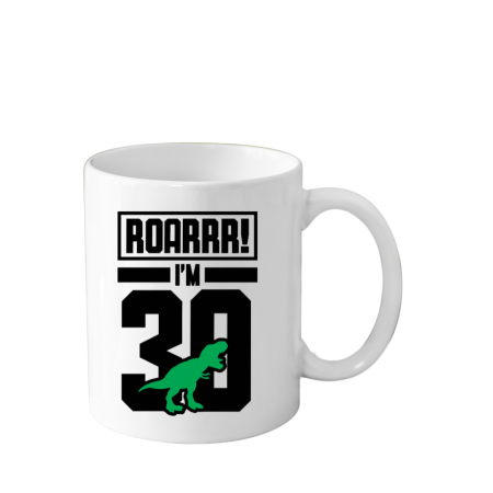 Cani Personalizate - Cana din ceramica haioasa Aniversare 30 ani, alba, 330 ml, model 1
