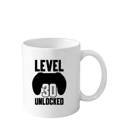 Cani Personalizate - Cana din ceramica haioasa Aniversare 30 ani, alba, 330 ml, model Gamer