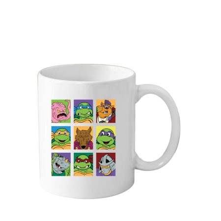 Cani Personalizate - Cana din ceramica haioasa desene animate vechi, 330 ml, alba, tematica Testoasele Ninja 2