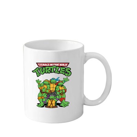 Cani Personalizate - Cana din ceramica haioasa desene animate vechi, 330 ml, alba, tematica Testoasele Ninja