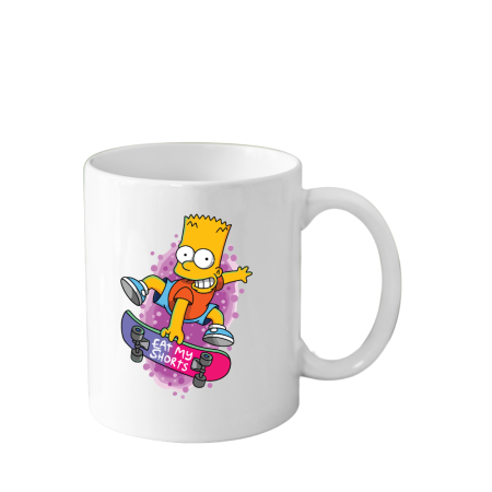 Cani Personalizate - Cana din ceramica haioasa desene animate vechi, 330 ml, alba, tematica The Simpsons