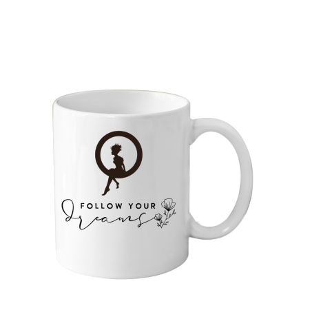 Cani Personalizate - Cana din ceramica haioasa Follow your Dream, model motivationa/inspirational, 330 ml