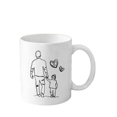 Cani Personalizate - Cana din ceramica haioasa, pentru tata BEST DAD EVER, 330 ml alba