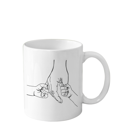 Cani Personalizate - Cana din ceramica haioasa, pentru tata cu 2 copii, Super Dad, Hero, 330 ml alba