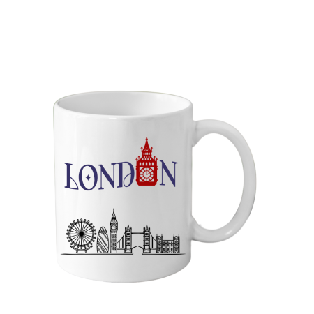 Cani Personalizate - Cana din ceramica Londra, Anglia, 330 ml, alba
