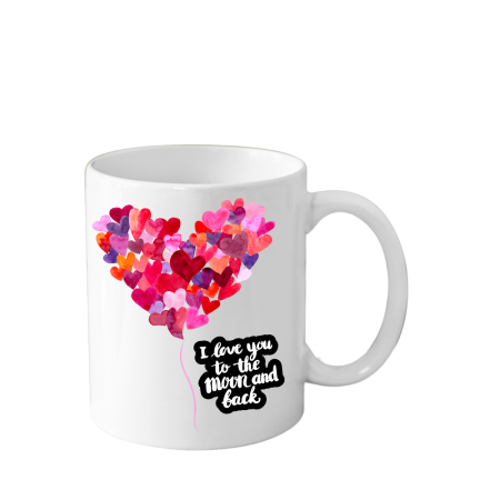 Cani Personalizate - Cana din ceramica Love, pentru Ziua indragostitilor, 330 ml, alba