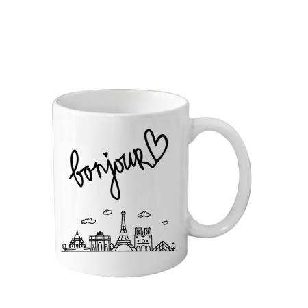 Cani Personalizate - Cana din ceramica Paris, Franta, 330 ml, alba