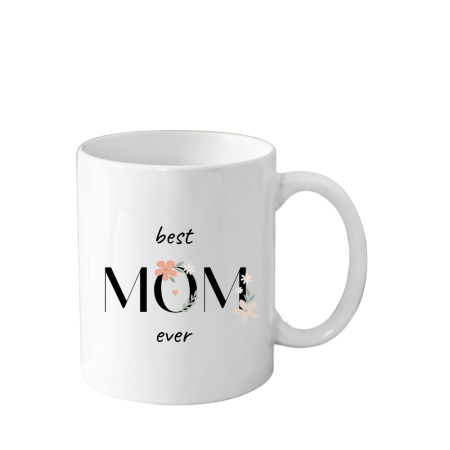 Cani Personalizate - Cana personalizata pentru mama (Best Mom Ever), alba, 330 ml