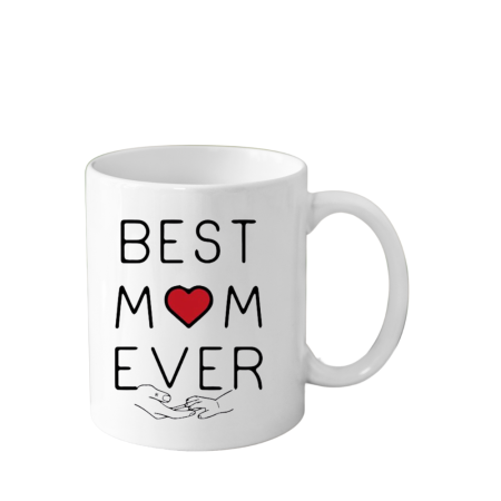 Cani Personalizate - Cana personalizata pentru mama (Best Mom Ever) alba, 330 ml